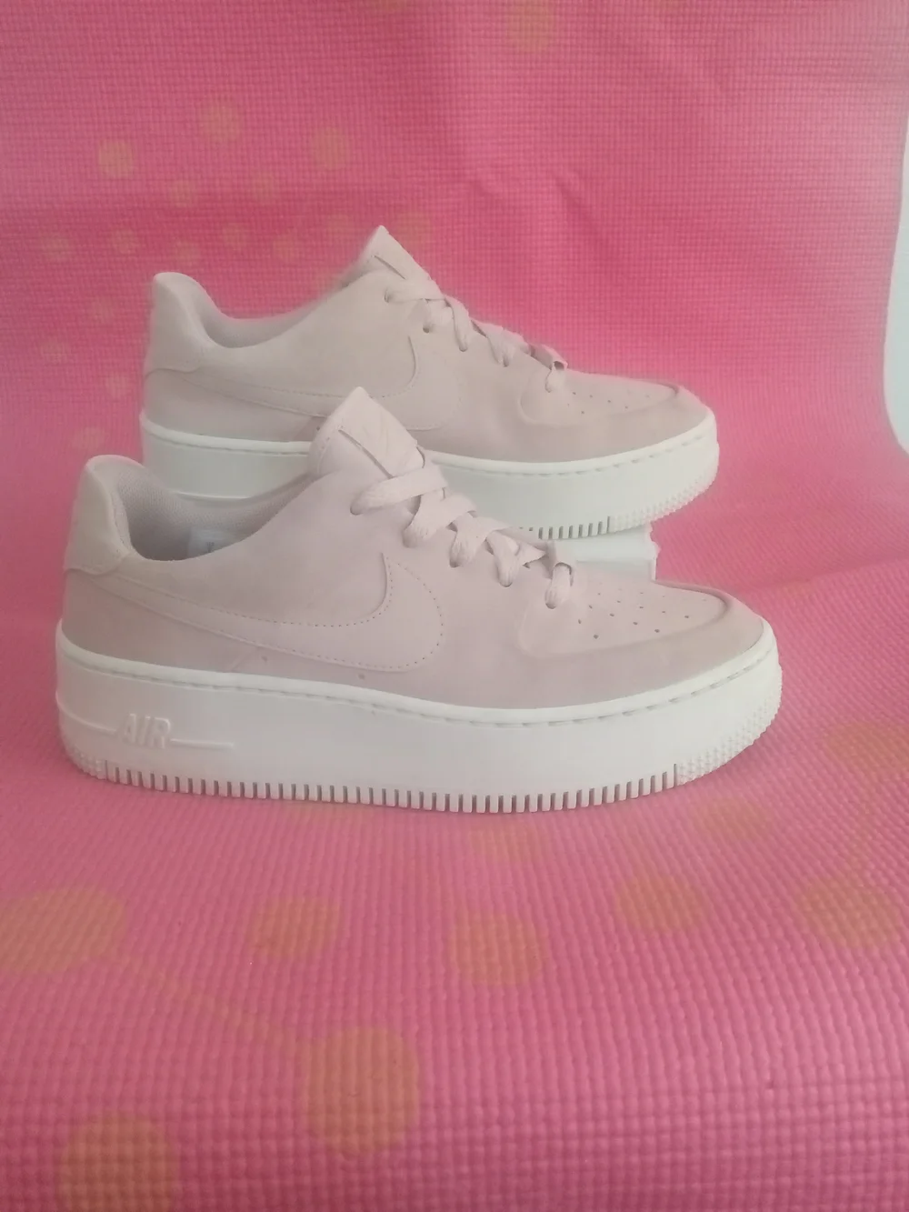 Nike Air Force 1 Women's Pale Pink Platform Sneakers AR5339-201 Sz 8